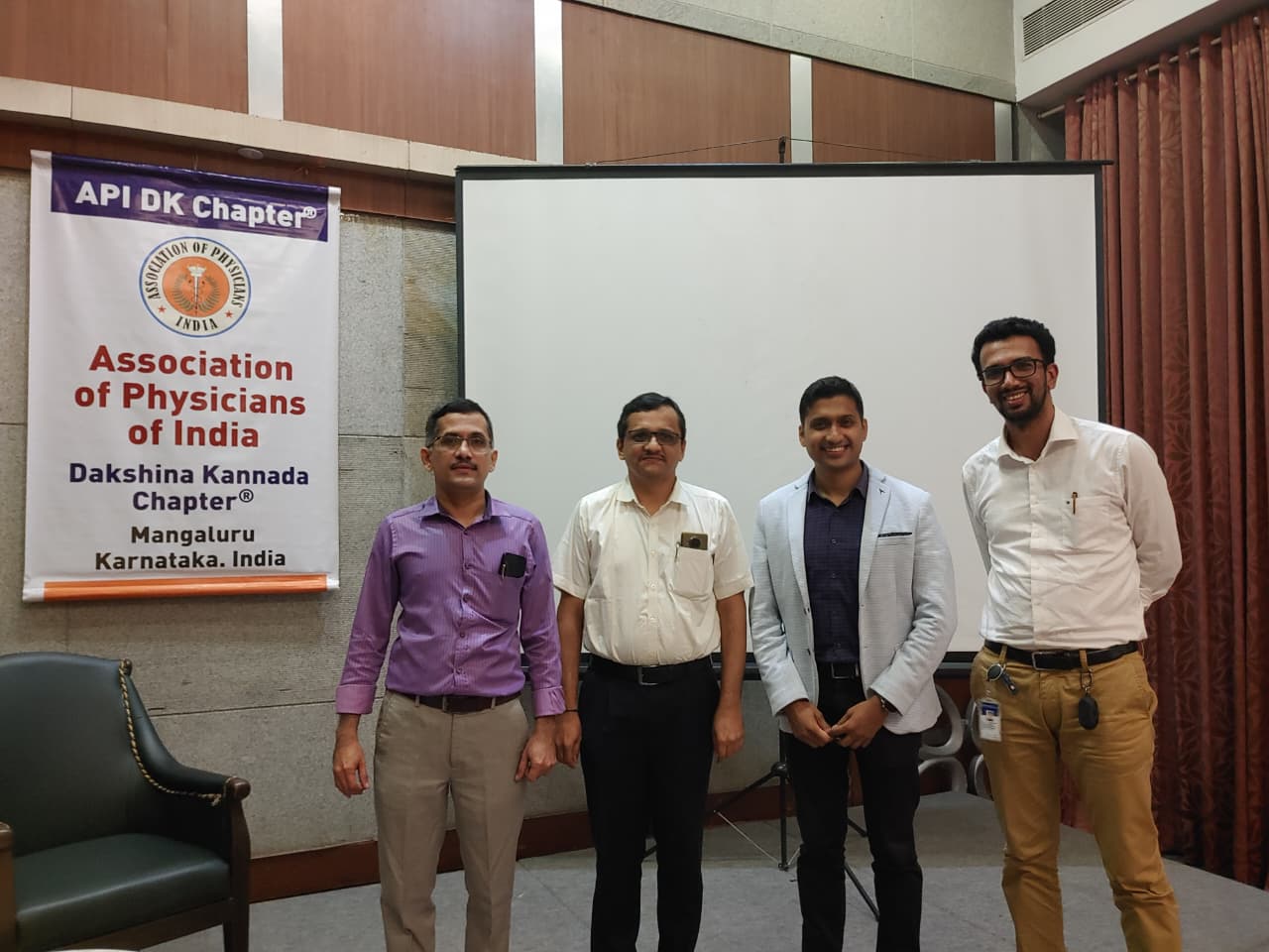Dr. Shuaib Ahmed with fellow physicians at an Association of Physicians of India, Dakshina Kannada Chapter meeting in Mangaluru